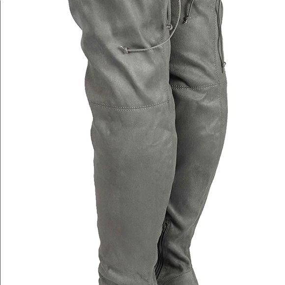 Wild Diva lounge over the knee gray boots NEW 8.5 - Picture 4 of 7